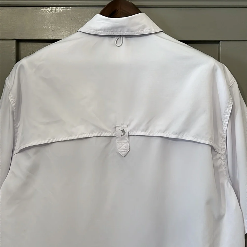 Reel Legends Saltwater II Short Sleeve Shirt Fishing Vented Outdoor White Medium